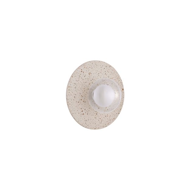 Nova Luce Vrahos - wandlamp - Ø 29,5 x 20 cm - beige terrazzo