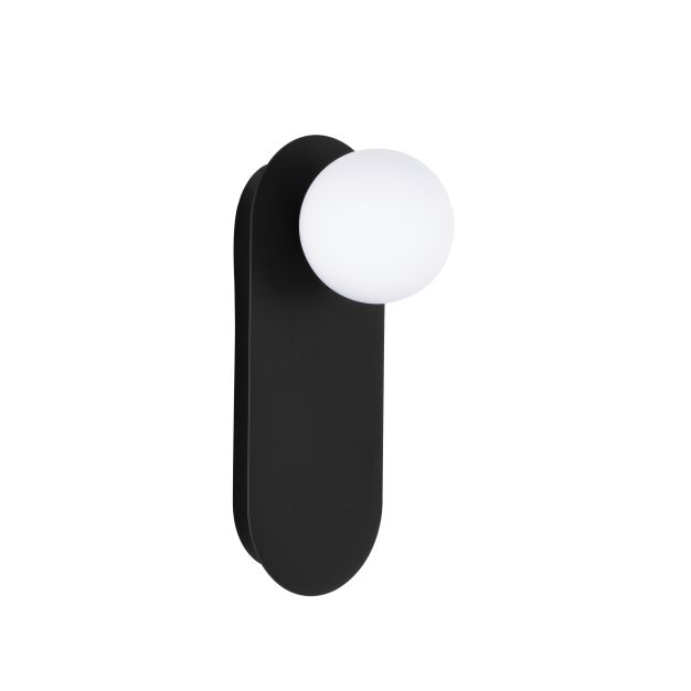 Nova Luce Blob - wandlamp - 12 x 30 x 13 cm - zandzwart en opaalglas