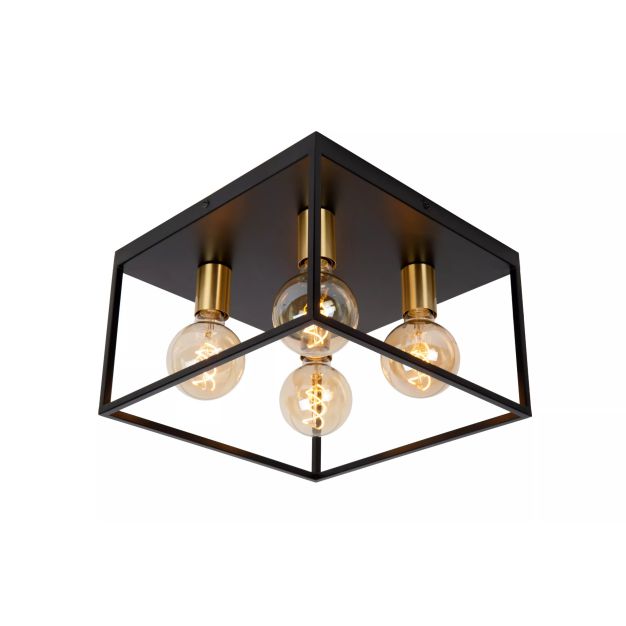 Lucide Ruben - plafondlamp - 36 x 36 x 22 cm - zwart