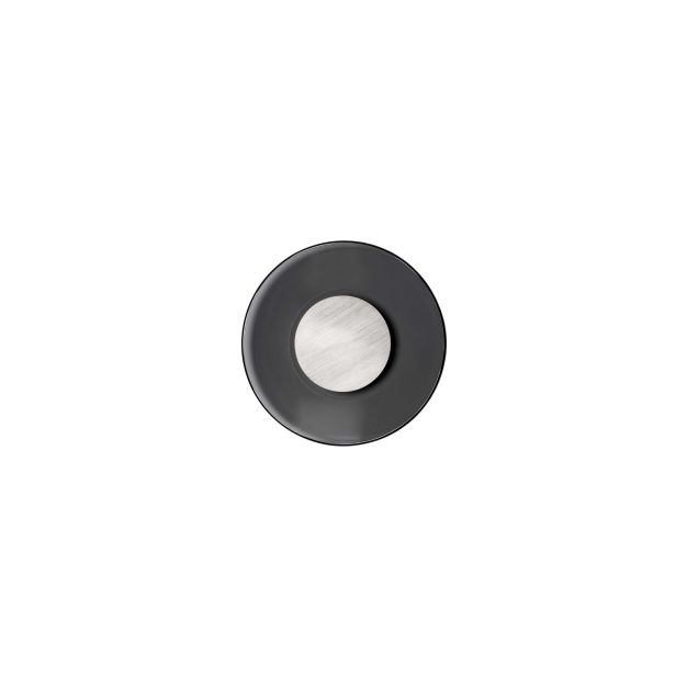 Nova Luce Esti - wandlamp - Ø 32 x 7 cm - 17W LED incl. - geborsteld nikkel en rokerig glas