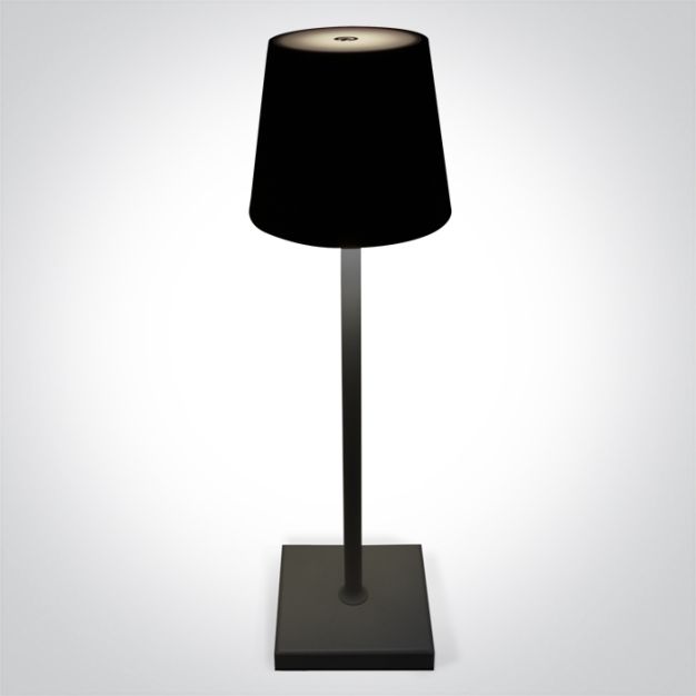 ONE Light Portable Trendy Light - oplaadbare tafellamp - Ø 11 x 38 cm - 3,5W dim bare LED incl. - IP54 - zwart