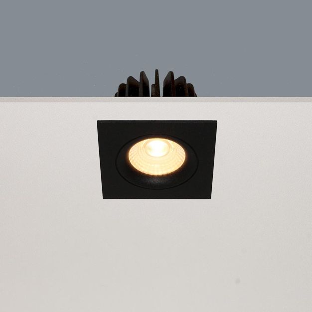 Artdelight Venice 2508 - inbouwspot - 80 x 80 mm, Ø 68 mm inbouwmaat - 8W dimbare LED incl. - IP44 - zwart
