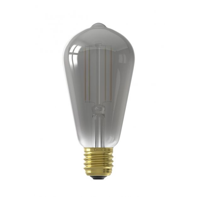 Calex Smart LED lamp - Ø 6,4 x 14 cm - E27 - 7W - dimfunctie via app - 1800 tot 3000K - white ambiance - gerookt