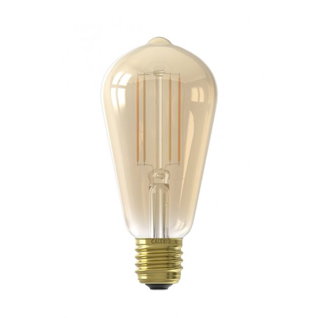 Calex Smart LED lamp - Ø 6,4 x 14 cm - E27 - 7W - dimfunctie via app - 1800 tot 3000K - white ambiance - amber