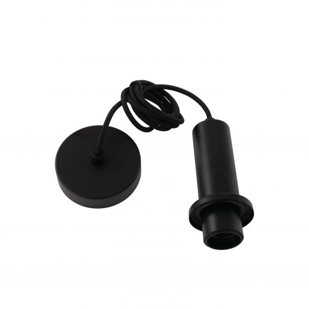 Artdelight Pipe - hanglamp met strijkijzersnoer - Ø 10 x 168 cm - zwart