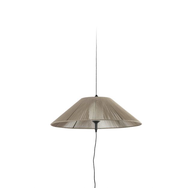 Faro Saigon - hanglamp met stekker - Ø 105 x 30 cm - IP65 - grijs en beige
