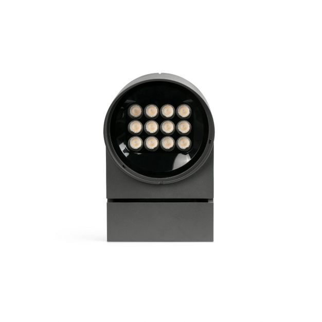 Faro Muur - buiten wandlamp - Ø 16 x 4,7 x 25 cm - 28,5W LED incl. - IP65 - donker grijs