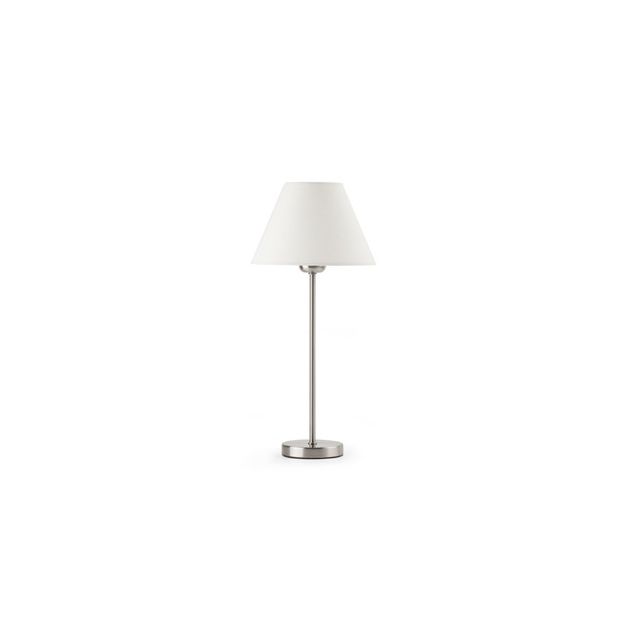 Faro Nidia - tafellamp - Ø 20 x 40 cm - wit en nikkel