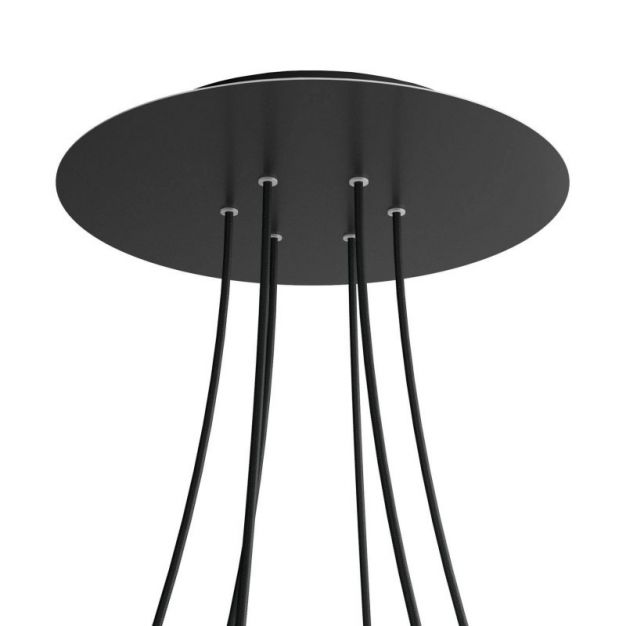 Creative Cables - Rose-One Rond plafondrozet voor 6 lichtpunten - Ø 40 x 3,5 cm - zwart
