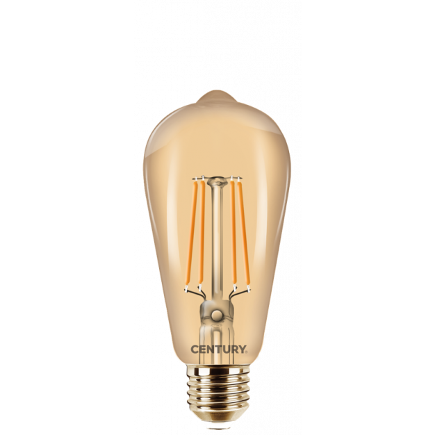 Century Italia LED filament lamp Incanto Epoca - Ø 6,4 x 14 cm - E27 - 11W dimbaar - 2200K - amber