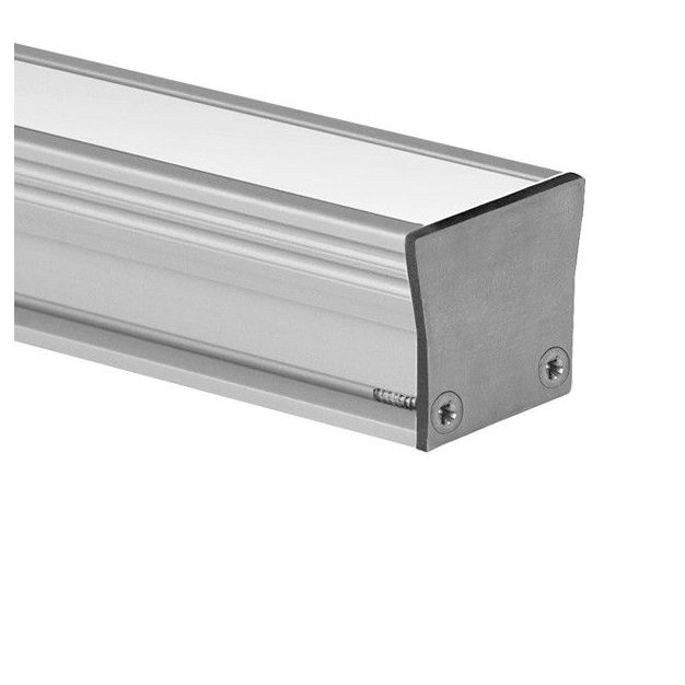 Lichtkoning Recessed Beam - inbouw lineaire verlichting voor buiten - 100 x 3 cm - 4,7W LED incl. - IP67 - wit en geanodiseerd zilver 