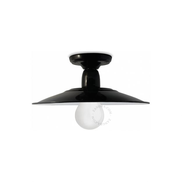 Zangra - plafondverlichting - ⌀ 28,5 x 12 cm - zwart