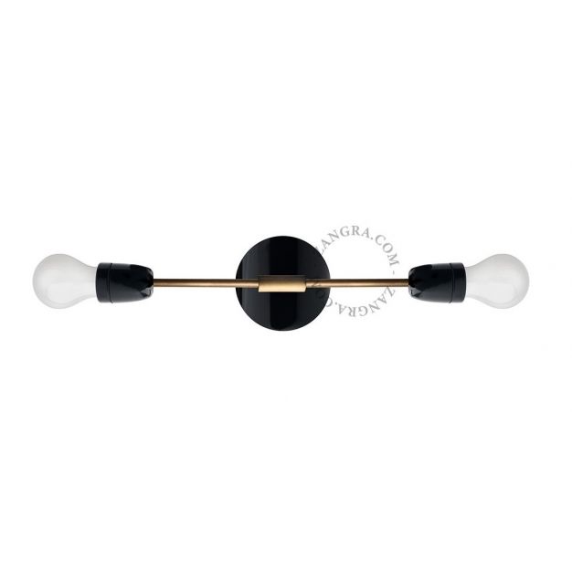 Zangra Baton - plafond/wandlamp - 35 x 10 x 8 cm - zwart