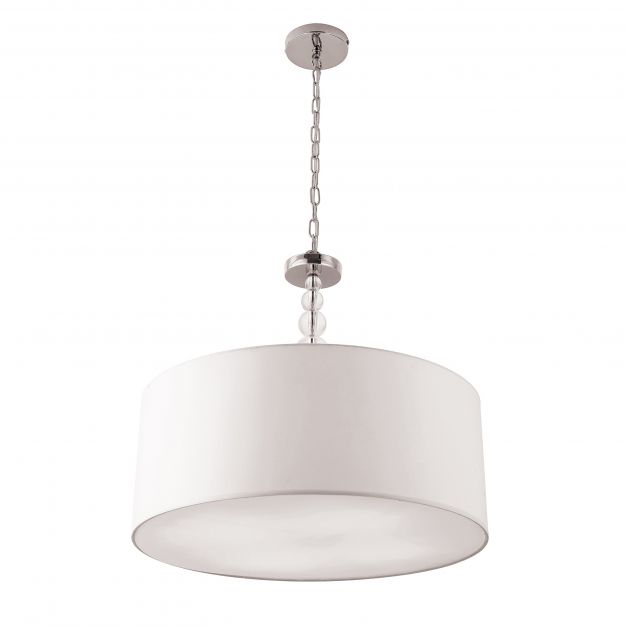 Maxlight Elegance - hanglamp - Ø 45 x 120 cm - wit en chroom