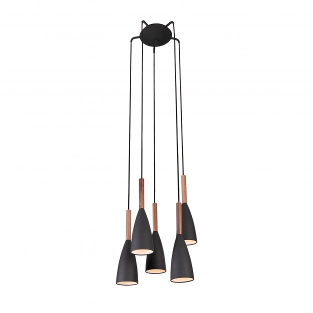 Maxlight Soft - hanglamp - Ø 50 x 120 cm - zwart en bruin