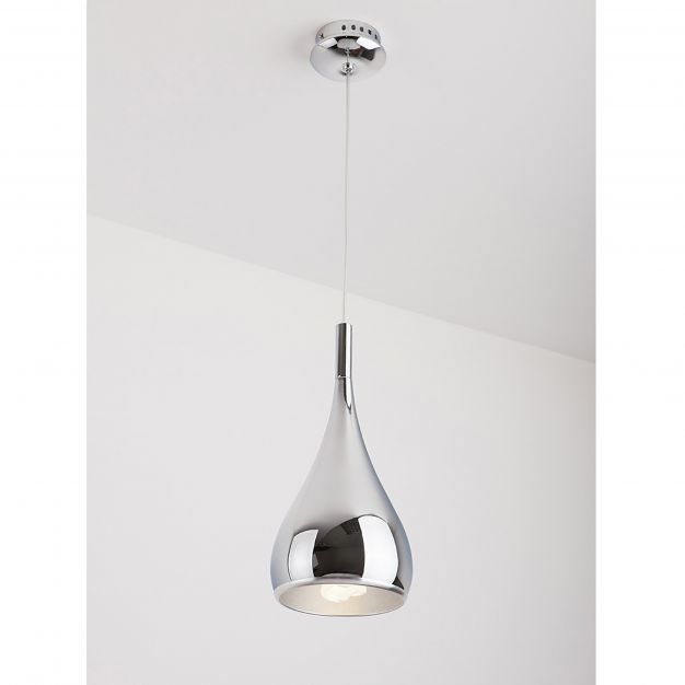 Maxlight Vigo - hanglamp - Ø 15 x 120 cm - chroom