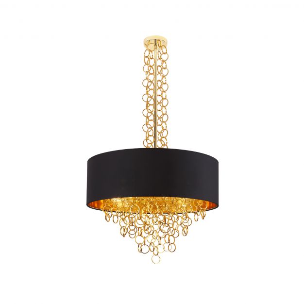Maxlight Crown - hanglamp - Ø 80 x 150 cm - zwart en goud