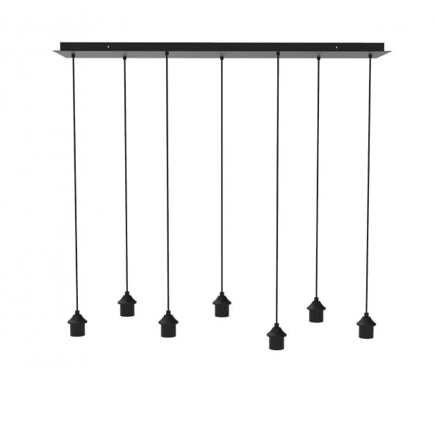 Artdelight - hanglamp 7L excl. lampenkappen - 120 x 30 x 150 cm - zwart