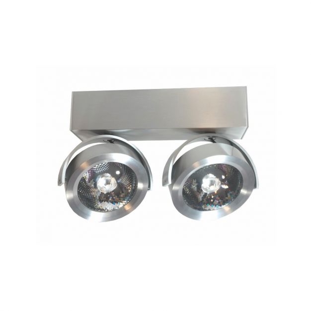 Artdelight Dutchess LED - opbouwspot 2L - 25 x 6 x 19 cm - 2 x 13W dimbare LED incl. - aluminium