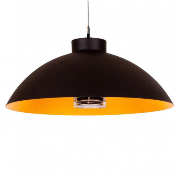 Heatsail Dome - hanglamp met afstandsbediening en verwarmingsfunctie - ø 100 x 50 cm - IP43 - zwart