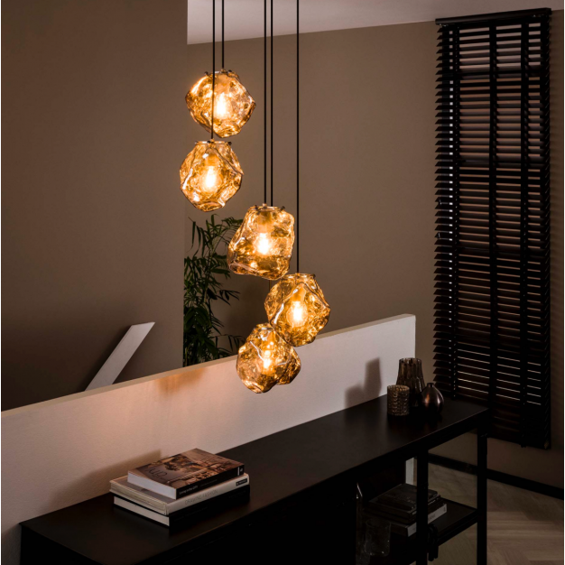 Vico Rock Chrome - hanglamp - Ø 50 x 150 cm - chroom glas