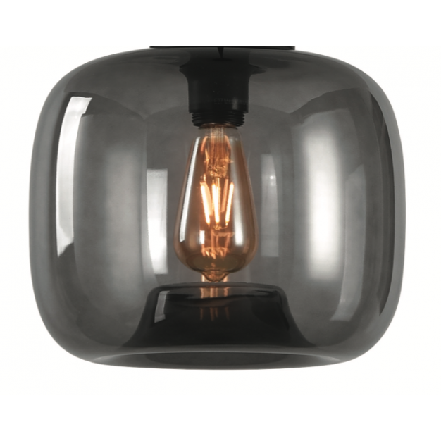 Artdelight Preston - glazen lampenkap - Ø 28 x 26 cm - gerookt