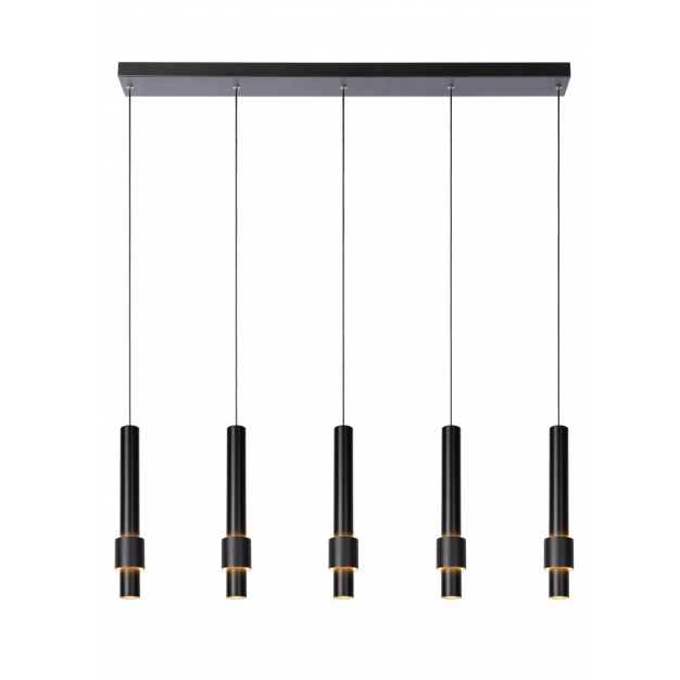 Lucide Margary - hanglamp - 103 x 8 x 169 cm - 5 x 4,2W dimbare LED incl. - zwart