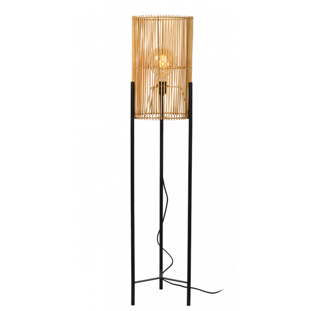 Lucide Jantine - vloerlamp - Ø 30 x 125 cm - houtkleur