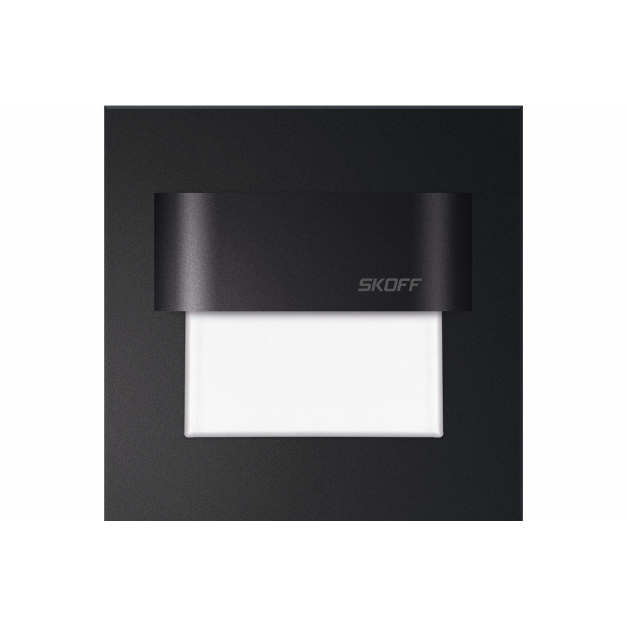 Skoff Tango LED - inbouw wandverlichting - 73 x 73 mm, past in 60 mm inbouwdoos - zwart - 230V - 3000K
