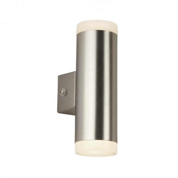 Searchlight LED Outdoor - buiten wandverlichting - 5 x 16,5 cm - 8W LED incl. - IP44 - satijn zilver