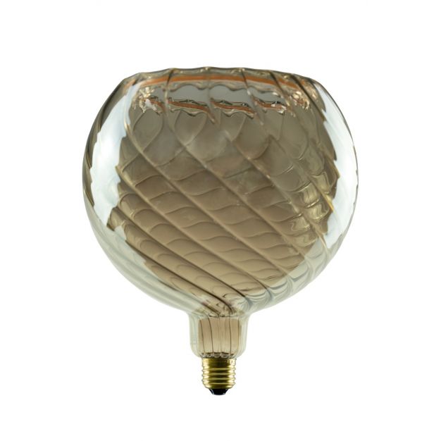 Segula LED lamp - Floating Line Twisted - Ø 20 x 23 cm - E27 - 6W dimbaar - 1900K - gerookt