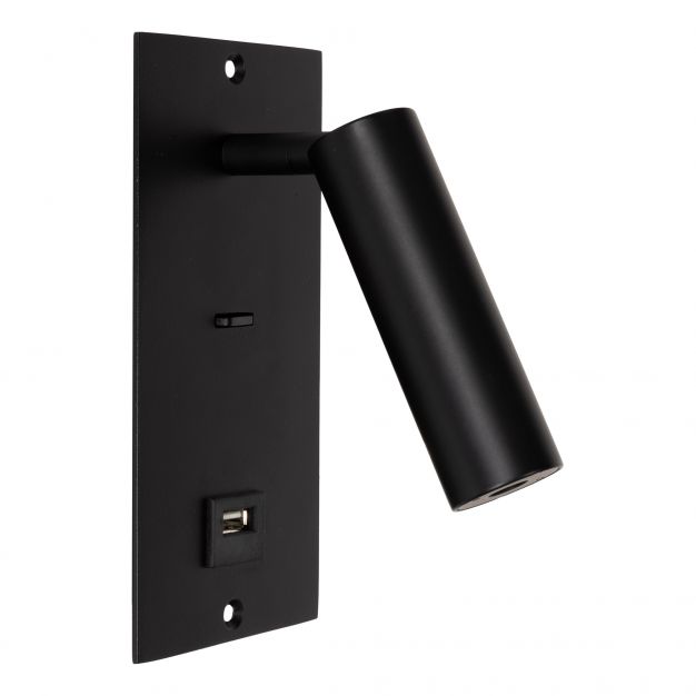 Projectlight Victoria USB - inbouw wandverlichting - 8 x 16 x 16 cm - zwart