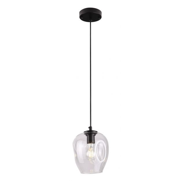 Maxlight Spirit - hanglamp - Ø 17 x 150 cm - zwart en transparant