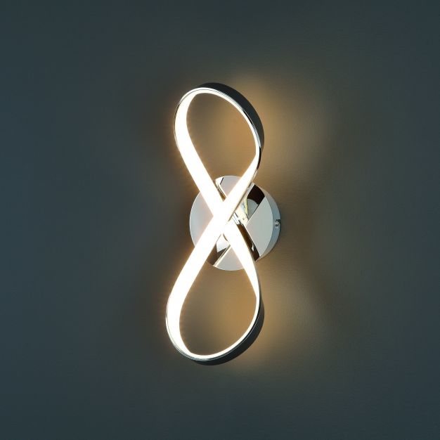 Maxlight Infinity - wandverlichting - 15 x 9 x 35 cm - 9W LED incl. - chroom
