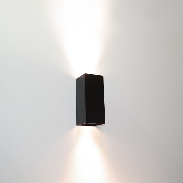 Artdelight Dante - wandverlichting - 6,7 x 6,7 x 15,4 cm - metallic zwart