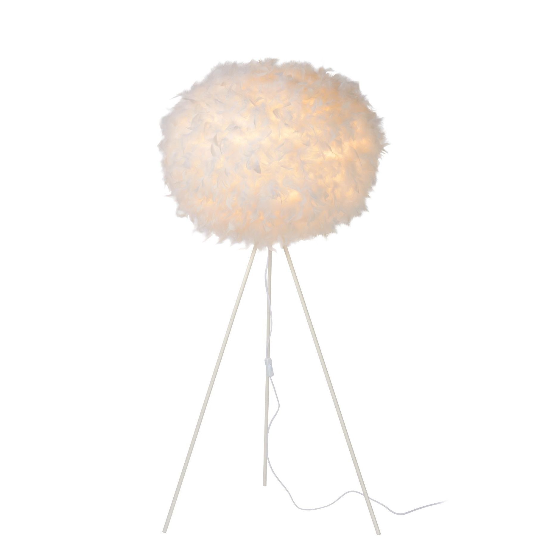 Lucide Goosy Soft - staanlamp - 142 cm - Wit |