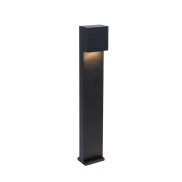 Lutec Gemini XF -  tuinpaal - 9,2 x 11 x 65 cm - 9W LED incl. - zwart - warm wit