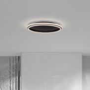 Nova Luce Willow - plafondlamp - Ø 60 x 6 cm - 52W LED incl. - zandzwart