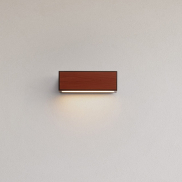 Nova Luce Brown - buiten wandverlichting op zonne-energie - 25,8 x 8,6 x 8,6 cm - 2W LED incl. - IP65 - corten en hout