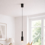 Nova Luce Joy - hanglamp - Ø 4 x 200 cm - 7W LED incl. - zandzwart