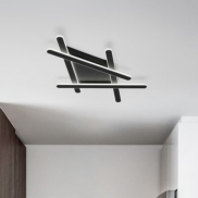 Nova Luce Willow - plafondlamp - 75 x 59 x 5,6 cm - 60W dimbare LED incl. - zandzwart
