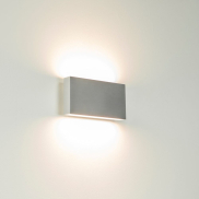Artdelight Box - wandlamp - 17 x 9 x 4 cm - 2 x 6,5W dimbare LED incl. - IP54 - aluminium