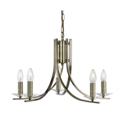 Searchlight Ascona - luster - Ø 62 x 90 cm - antiek messing