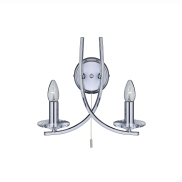Searchlight Ascona - wandverlichting met trekschakelaar - 30 x 29 cm - chroom