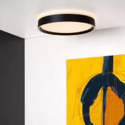 Lucide Nuria - plafondverlichting - Ø 30 x 7,5 cm - 18W LED incl. - 3 stappen dimbaar - zwart