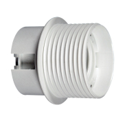 VK Lighting - E27 thermoplast fitting met schroefdraad & flens - Ø 4,0 x 4,5 cm - wit