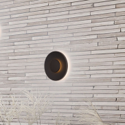 Nova Luce Cico - buiten wandverlichting - Ø 24 x 4,8 cm - 12W LED incl. - IP65 - zandzwart