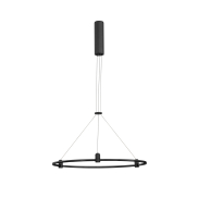 Nova Luce Dion - magnetische cirkelvormige structuur - Ø 60 x 120 cm - 60W LED incl. - zandzwart