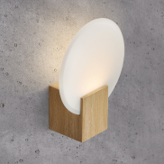 Nordlux Hester - wandverlichting - 20 x 25,5 x 9,25 cm - 3 stappen Moodmaker functie - 9,5W LED incl. - IP44 - houtfolie