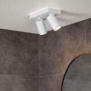 Lucide Taylor - opbouwspot 2L - 24 x 10 x 12,5 cm - 2 x 5W dimbare LED incl. - dim to warm - IP44 - wit